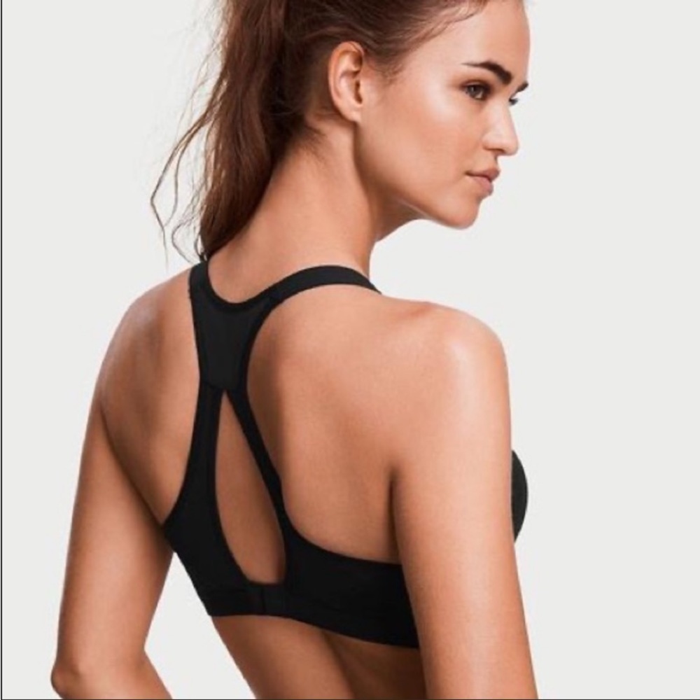 Victoria’s Secret VSX Sport Bra Heathered Black, Victoria Sport Women's Size 36D - Picture 2 of 14